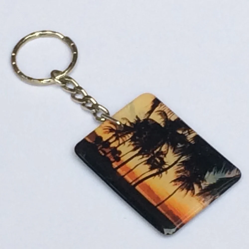 Retro St. Thomas U.S Virgin Island Photos on both sides Unisex Keychain